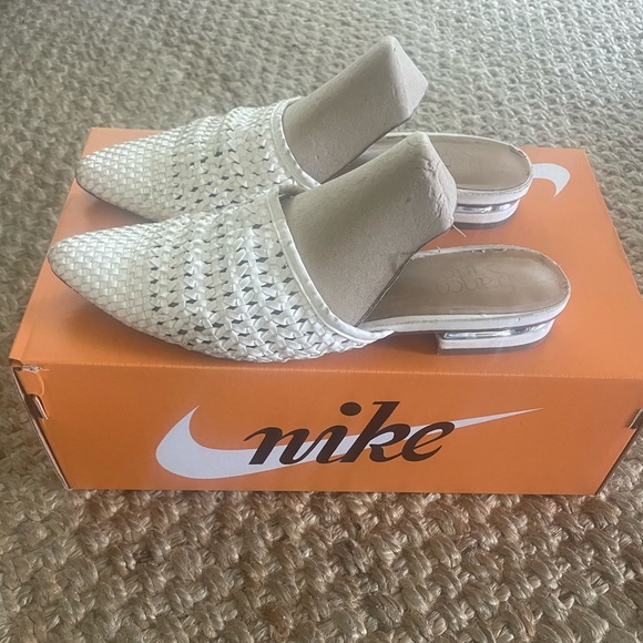 Franco Sarto White Mule sz 8 - Woven Pointy toe - Picture 5 of 6